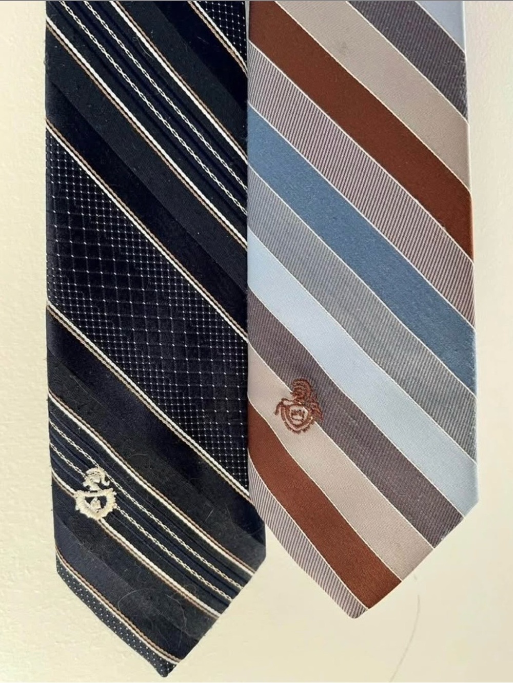 Striped Men's Tie Pack in Navy, Brown & Light Blue